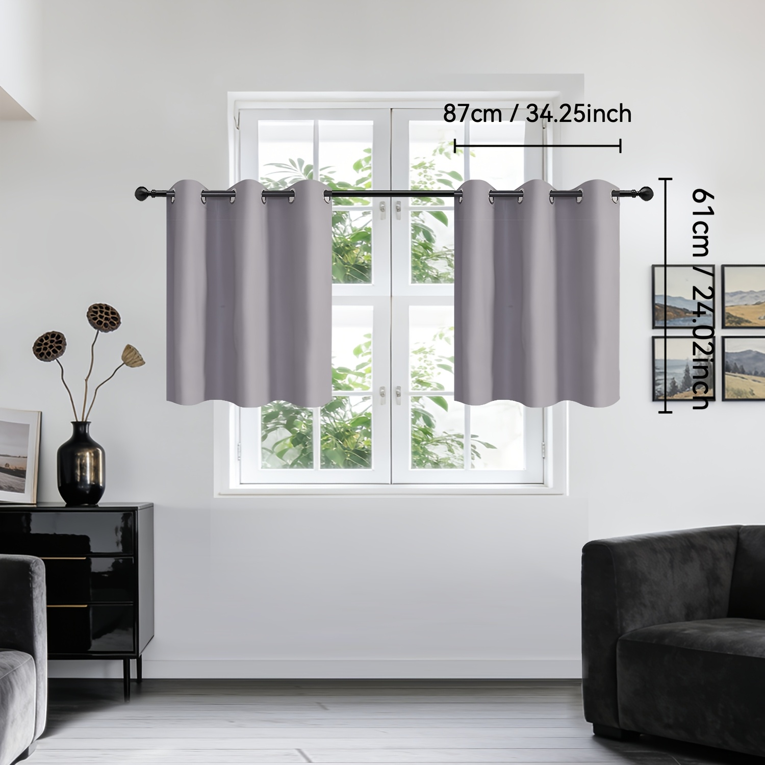 TEMU 2 Pack Full Blackout Curtains Suitable For Darkening - Thermal Insulating Noise Reducing Window Drapes With Punch Hole Installation, Grommet Top