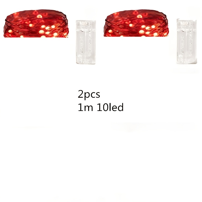 TEMU 2pz Luci da 1m 10LED Luce , Decorazione per Confezione Regalo, Festa di Compleanno, Luci Fatate per Fai da Te, Luce , Adatte per Decorazioni per