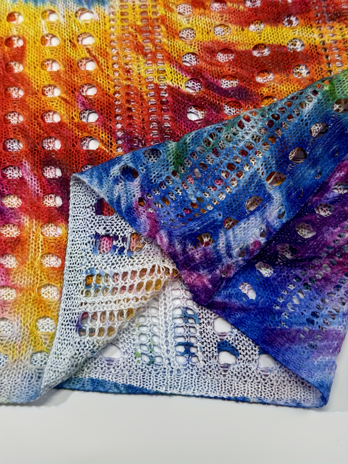2025 summer new arrival gradient tie dye crochet print - Temu Italy