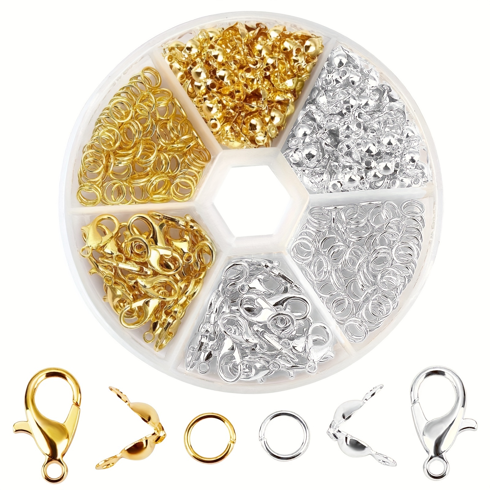 

241pcs Jewelry Making Kit Clasps, Jump Rings, End Crimps – Zinc Alloy Diy Bracelet Necklace And Accessories