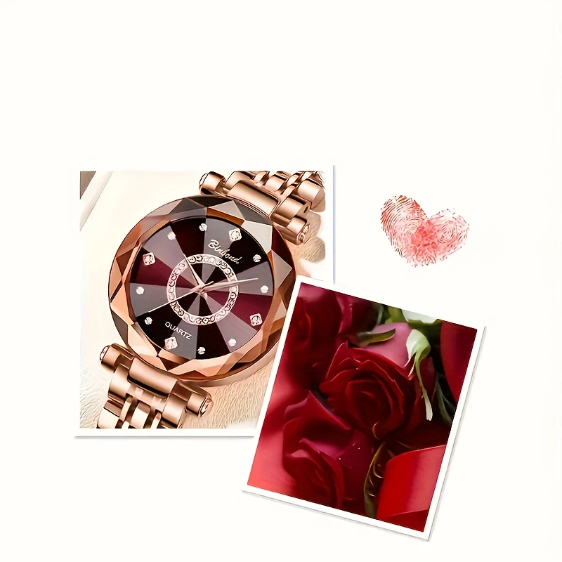 relógio de para mulheres - pulseira elegante de aço inoxidável, resistente a choques, 3atm, display analógico detalhes 2
