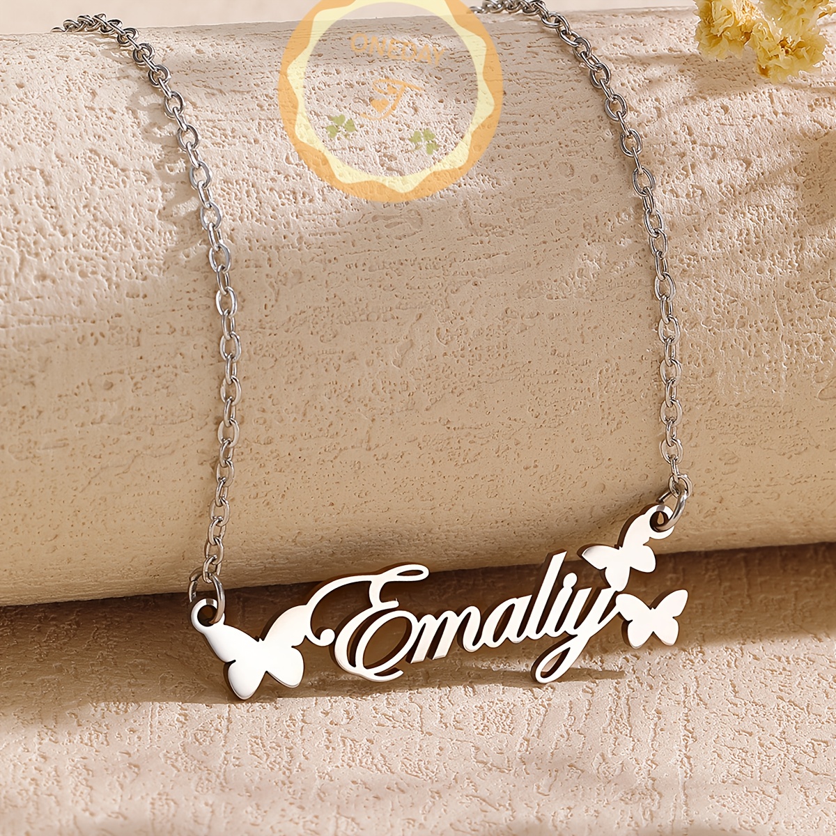TEMU Personalized Name Necklace With Custom Name Necklaces For Women Men Choker Stainlesss Stainless Steel Wedding Jewelry Gift