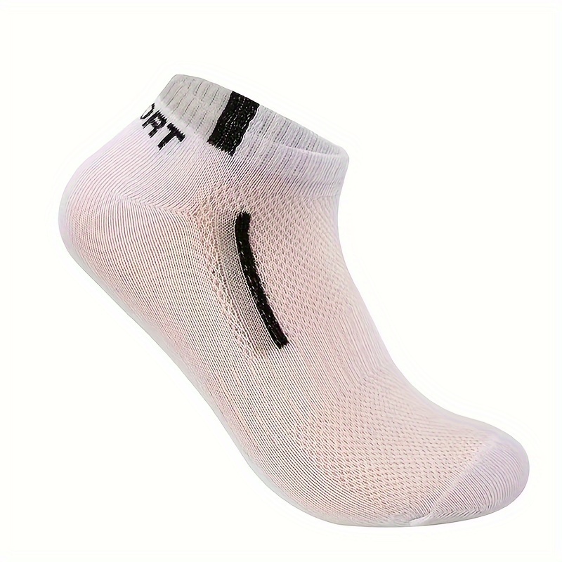 5 pares de calcetines con estampado de letras, modernos y aptos tanto para hombres como para mujeres, que incluyen calcetines deportivos transpirables de corte bajo, calcetines casuales hasta la rodilla y medias, perfectos para damas y caballeros.