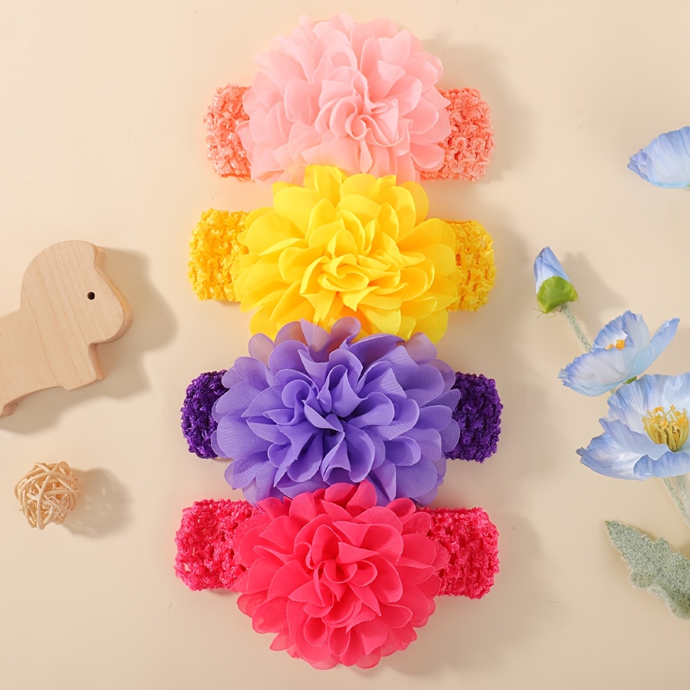 TEMU 4pcs Candy-colored Mesh Elastic Hair Bands, High-elastic Hair Bands, Suitable For Daily/party/gathering Use