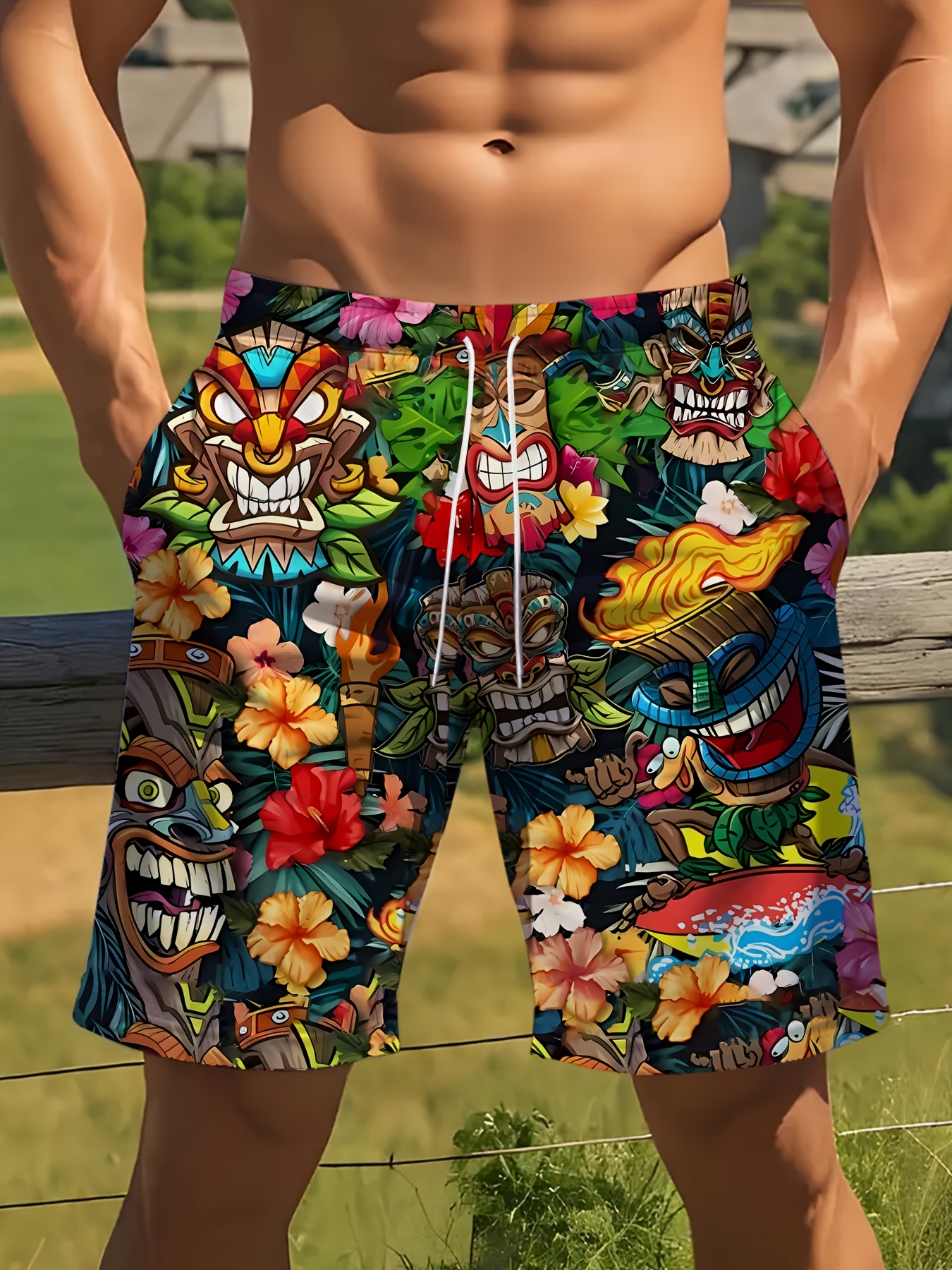 men's tropical print day beach shorts Temu Philippines