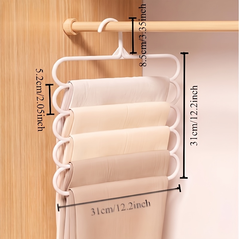 Image of 3pcs Adjustable Trouser Rack-space-, Non-slip Plastic Hanger, Suitable For Clothes, Scarves And Additions-durable Wardrobe Organizer, Suitable For Clothes Storage Racks In Wardrobes And Laundry Rooms