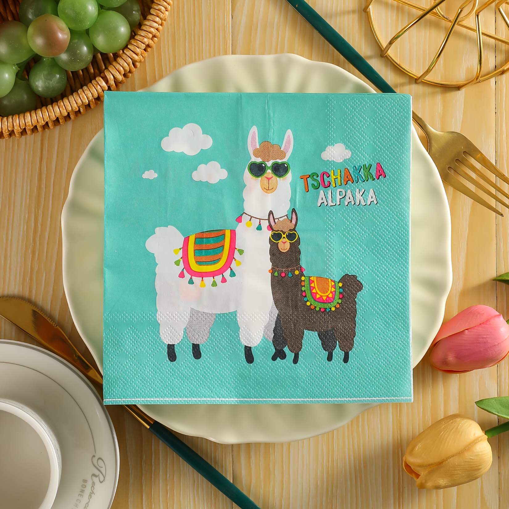 Image of 10pcs/20pcs 2026 New Napkins, Alpaca 2-ply 13x13 Inches - Wedding Birthday Garden Party Decorative Napkins, For Restaurant, Kitchen, Coffee Shop Decoration Supplies