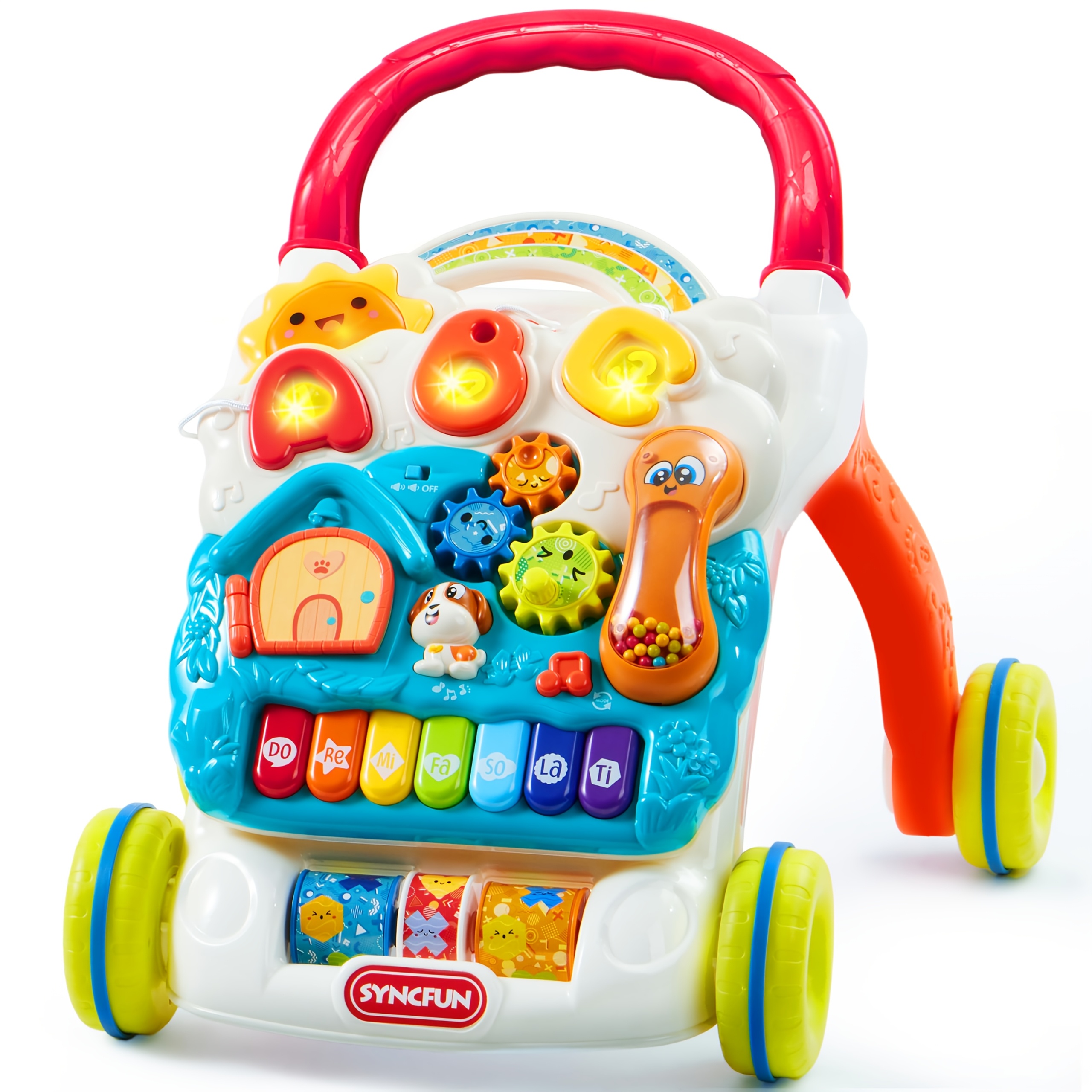 TEMU Baby Learning Walker, 2in 1 Sit To Stand Learning Toys, Educational Present, Push Walker Gift With Wheels For Infant Boys Girls