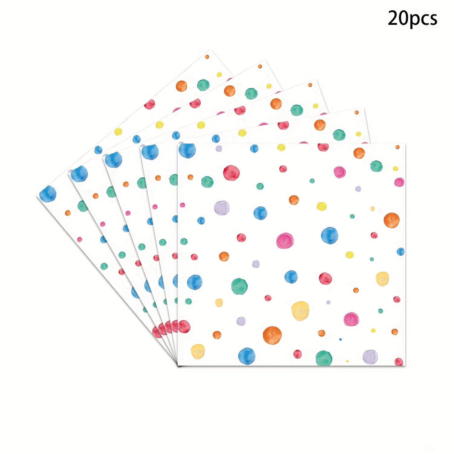 E-shop 20er-Pack bunte gepunktete Servietten, gepunktetes Geburtstagsparty-Deko-Geschirr, Einweg-Papierservietten, Feiertagsgeschenke, Wohnzimmer-Deko
