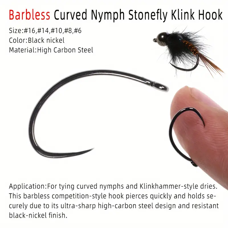 High Carbon Steel Barbless Fly Tying Hook Tying Scud Bug - Temu