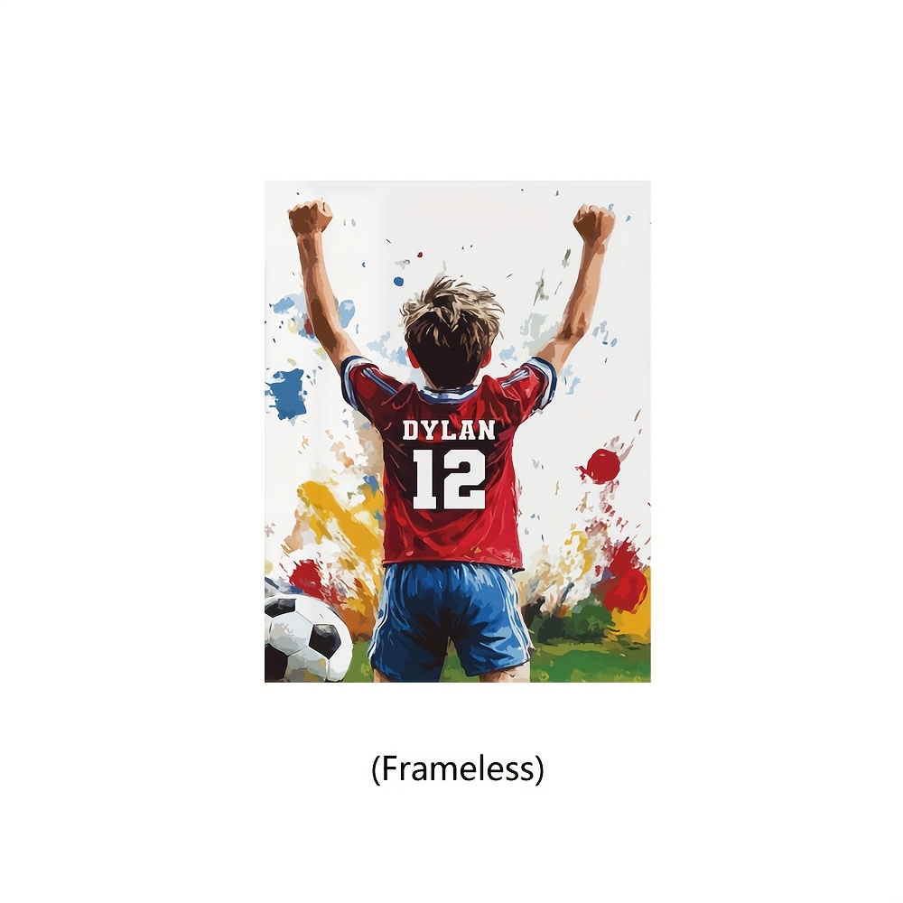 TEMU 2d Flat, Customized Canvas Posters Optional Frame, Custom Football Print, Football Print, Gift For Boys, Football Posters, Football Gift, Boys