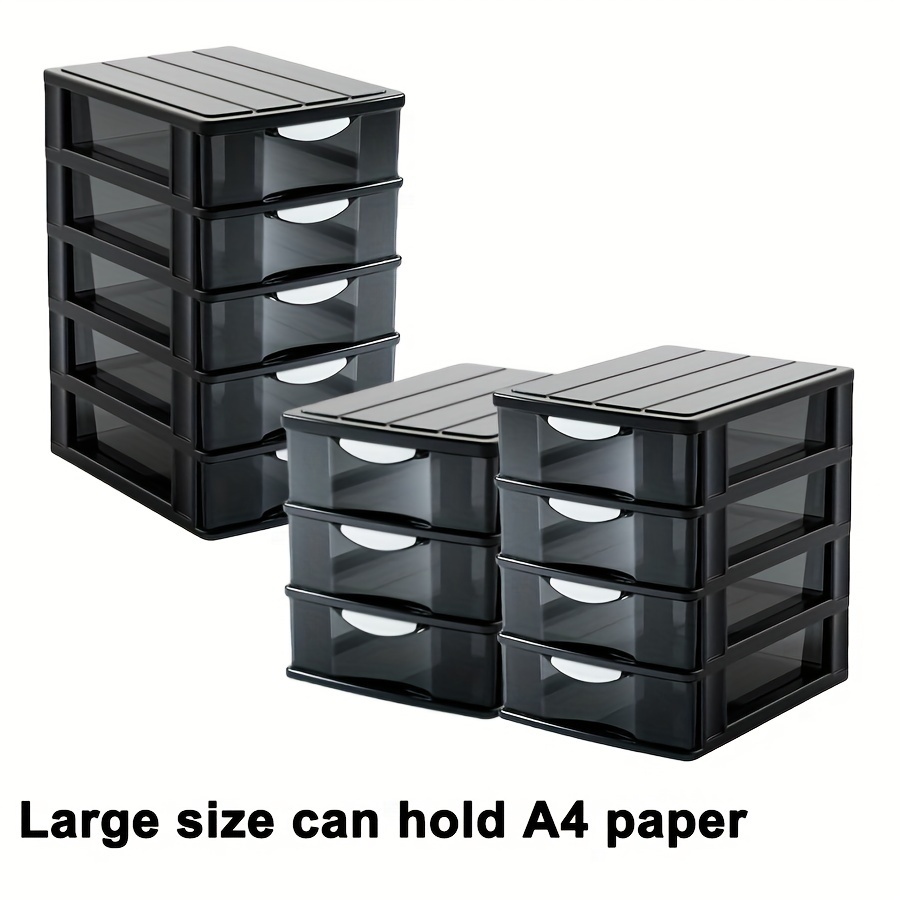 3 4 5 tier stackable drawer organizer set   and rust resistant   plastic storage drawers for home office bathroom dorm multifunctional for clothing makeup stationery storage