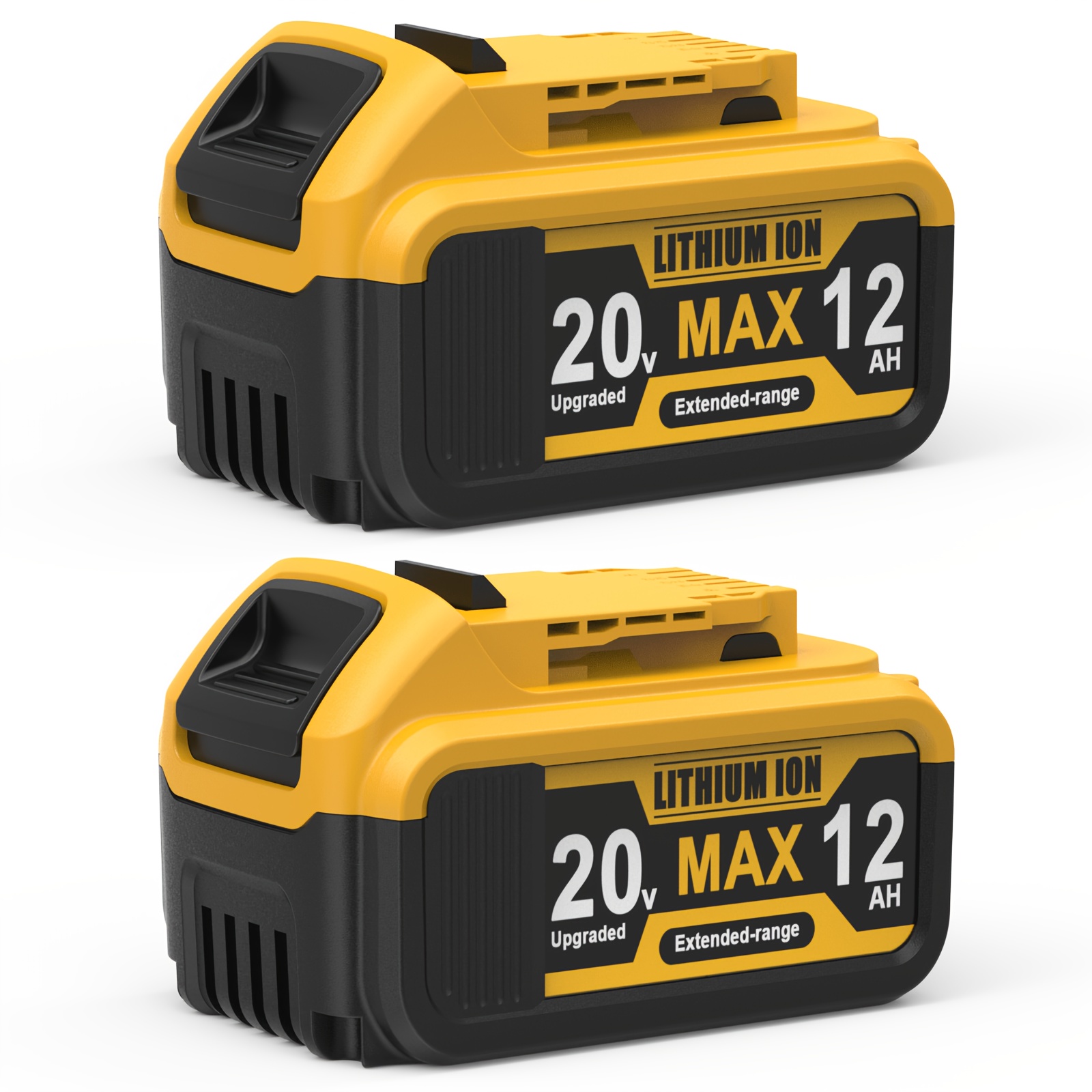 TEMU 4/2-pack 20v 12.0ah Lithium Replacement Battery For 20v & , Upgraded 12000mah Cordless Drill Battery Pack With Led Indicator & 6-layer Safety