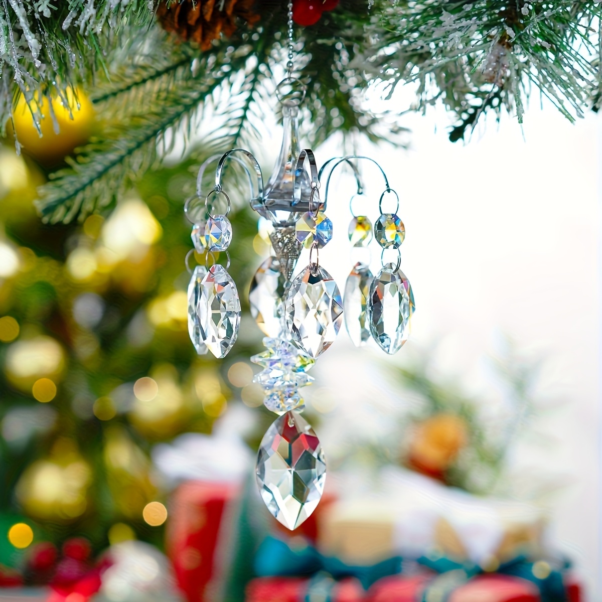 crystal bead chandelier branch   hanging ornament prism rainbow manufacturer suitable for home garden car anniversary gift party gift christmas   gift for any occasion details 6