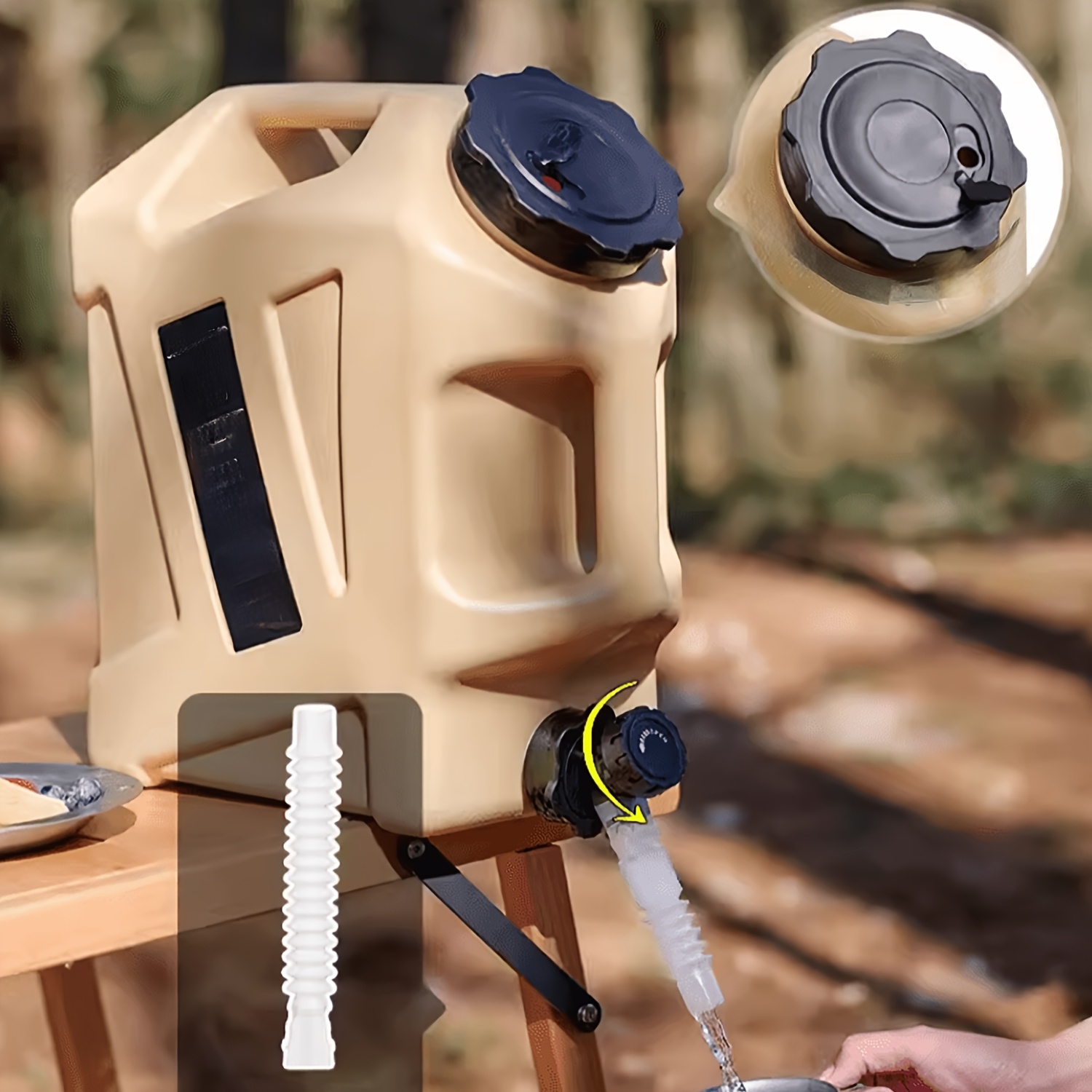 11-12L/2.9-3.2Gal Military Green Portable Water Tank with Faucet - Durable Leakproof Design, Ergonomic Handle & Carrying Straps for Camping, Hiking, Emergency Storage, Water Storage Tank, Hiking Essentials, Robust Construction, Sturdy Construction