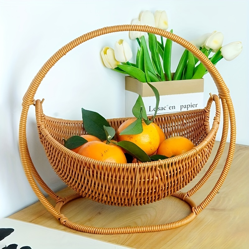 

Imitation Rattan Woven Single Snack Fruit Basket Bread Pan