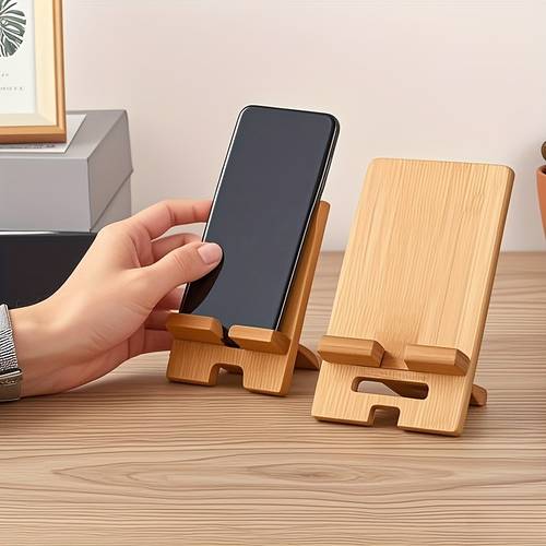 adjustable bamboo stand for phone and tablet multi angle desk holder home ideal gift for mothers day fathers day easter elegant friendly