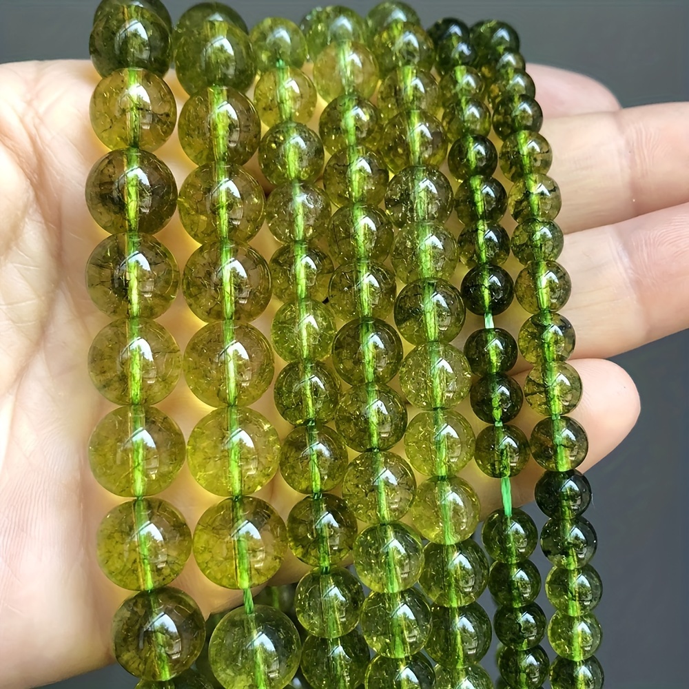 

Green Peridot Natural Stone Beads - Olive Quartz Round Spacer Beads For Making, Bracelets & Necklaces - 6/8/10mm Sizes