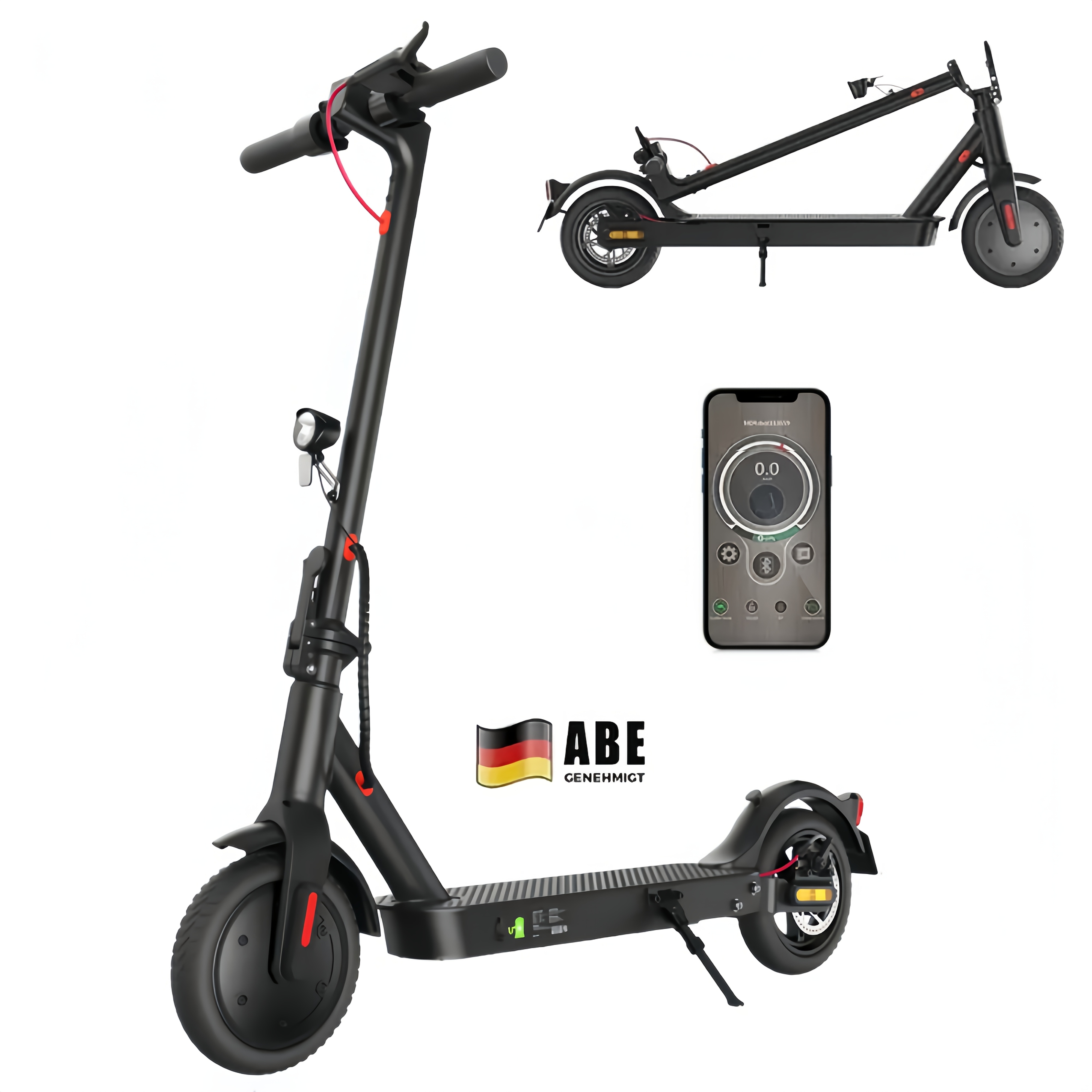 Image of E-scooter With Road Approval, Max 30km Scooter, 8.5-inch Electric Roller With Suspension And App, Foldable E-scooter Up To 120kg, For Adults For Commuting.