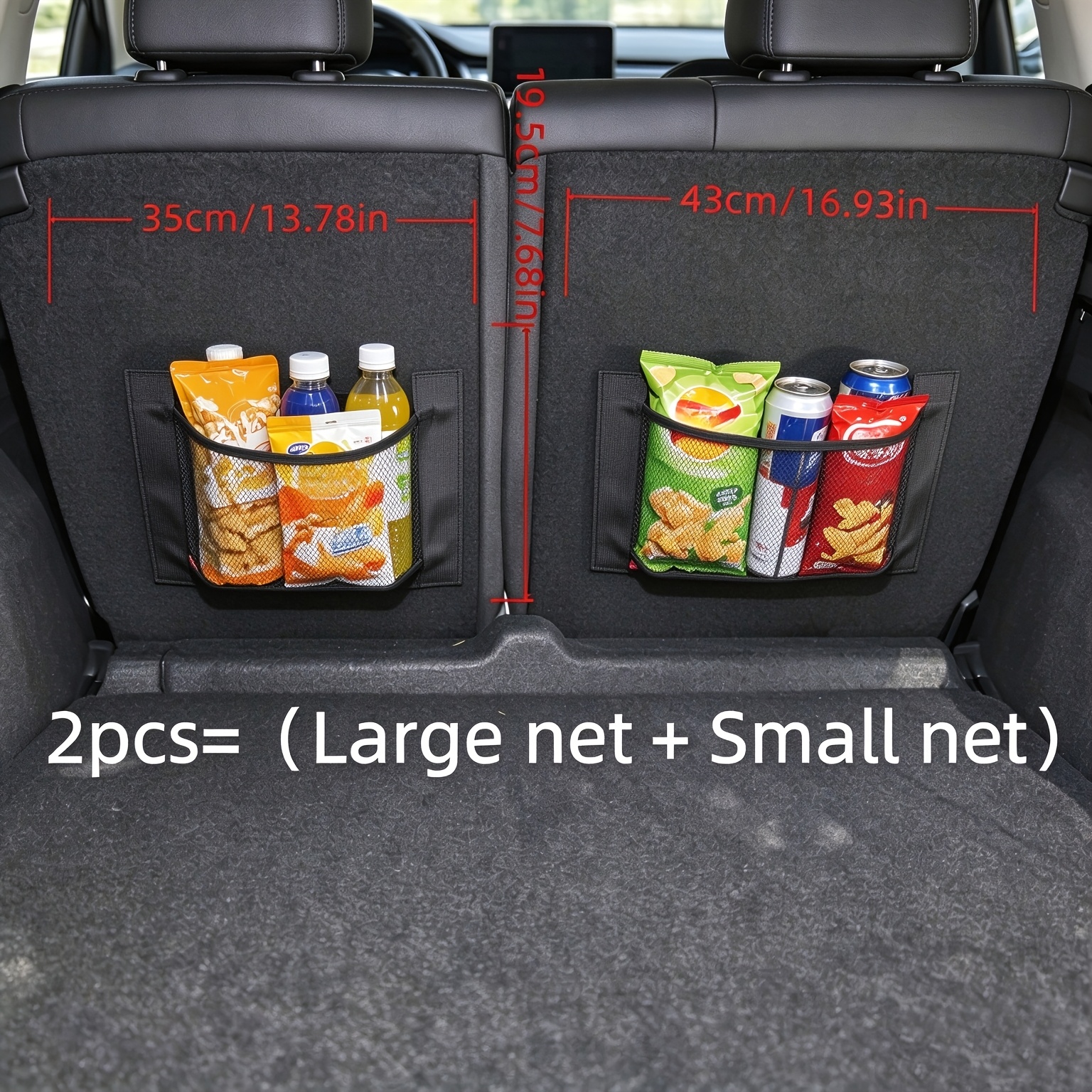 TEMU Elastic Mesh Pocket For Securing In-car Items. Car Trunk Organizer Straps Stay . High-quality Trunk Straps, 1/2pcs. To Clutter. . Suitable For