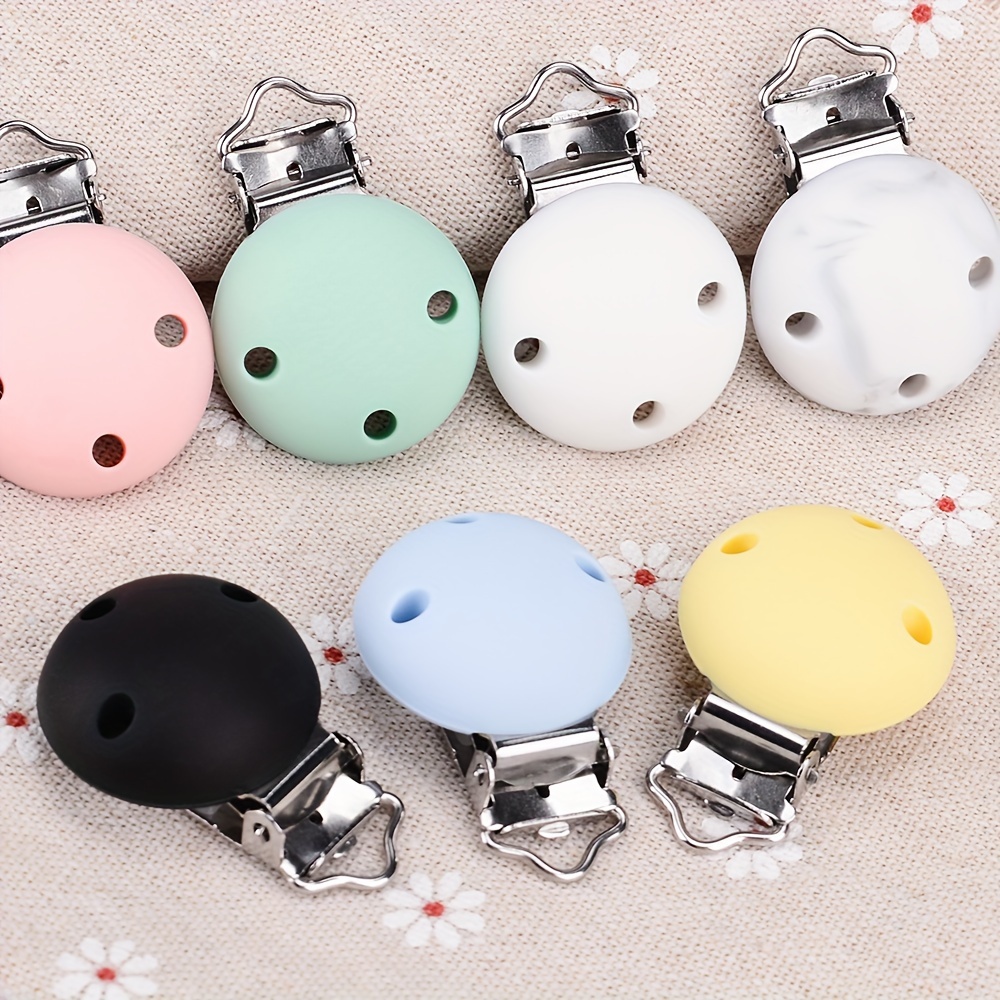 

3/8 Pcs Mixed Color Silicone Clip With 3 Hole, Round Silicone Clip, For Diy Jewelry Jewelry Accessories