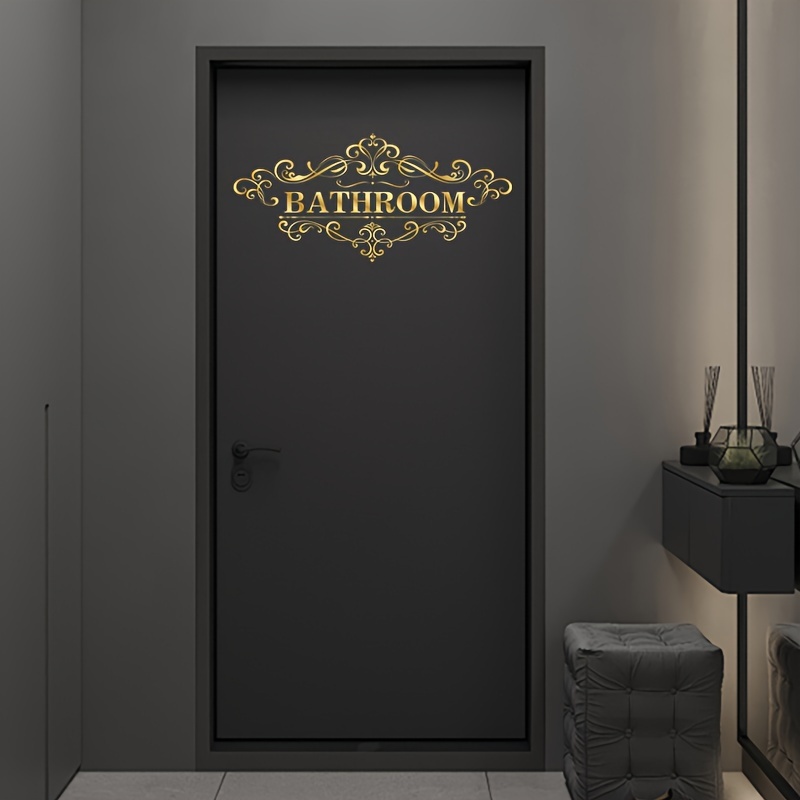 1pc Bathroom Door Sticker, Home Decoration Sticker, Suitable For Wall, Glass Door, Restaurant, Hotel
