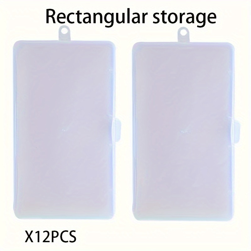 

12 boîtes de rangement rectangulaires en plastique transparent, contenants organisateurs polyvalents pour autocollants de scrapbooking, fournitures de bureau et d'art - 5,8 pouces