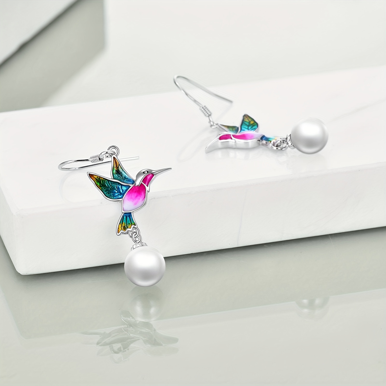 hummingbird earrings gifts for her women 925 sterling silvery hummingbird dangle earrings jewelry christmas gifts for women teen Product details 6
