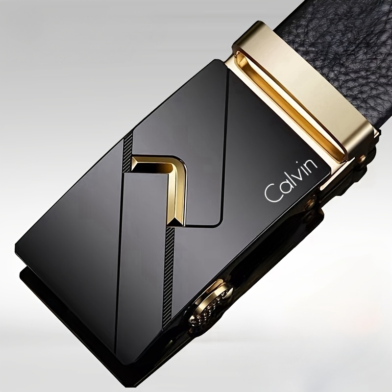 Calvin Pattern Men's Classic Automatic Buckle Belt