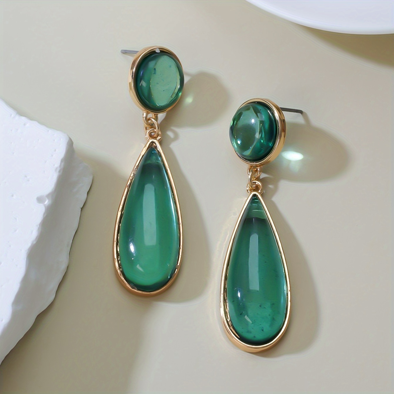 TEMU 2 piezas de aretes de de estilo francés vintage, a , versátiles y elegantes, con prémium, disponibles en varios colores, adecuados para uso
