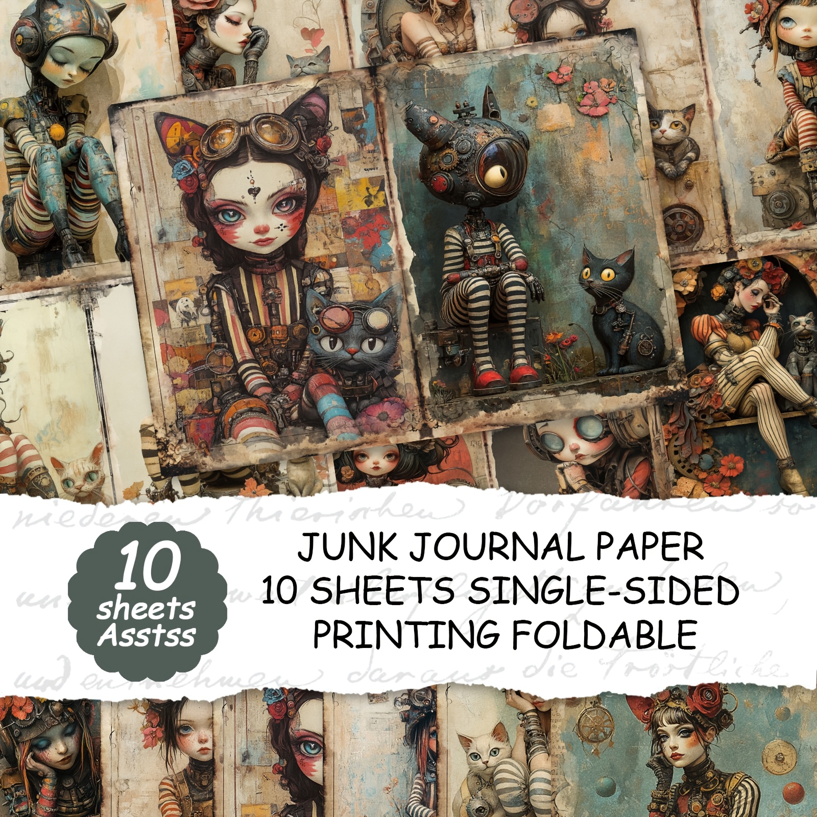TEMU 10 A4 Steampunk Style Covers, Waste Paper Diaries, Handmade Waste Paper Diaries And Decorative Paper, Handmade Products, Waste Paper, Book