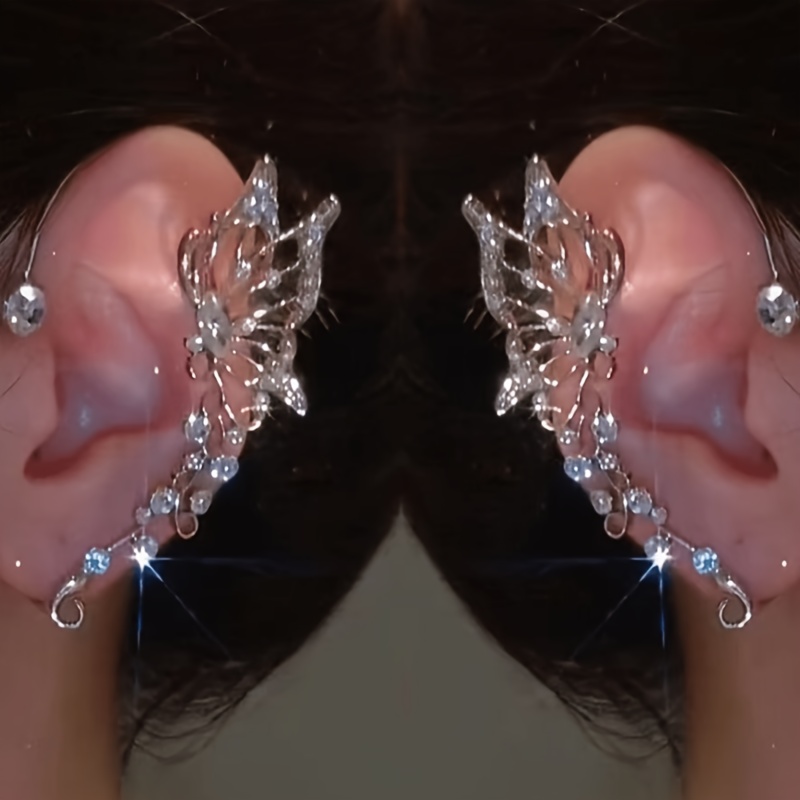TEMU 2 Aretes de hip- gancho para orejas de elfo súper , súper de de lujo , sin perforación