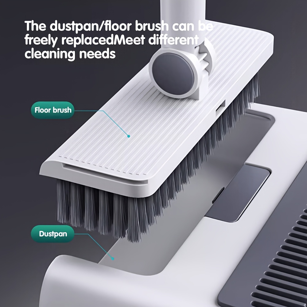 broom with dustpan combo set 3in 1 for sweeping indoor and push broom outdoor with dust pan 14 2 to 48 8 inch adjustable long handle broom and dustpan set marine cleaning tools broom and dustpan Product details 1