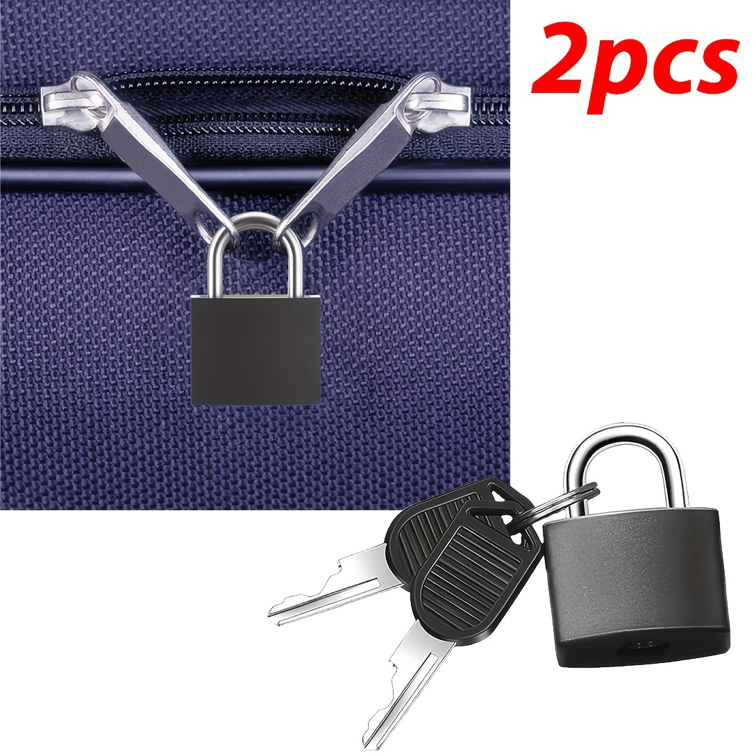2 komada mini brave za prtljagu s 2 ključa - lagane metalne brave za kofer, torbe i putne torbe - protuprovalna sigurnost, kompaktan i prijenosni dizajn, minimalistički stil, sjajni metalik završetak