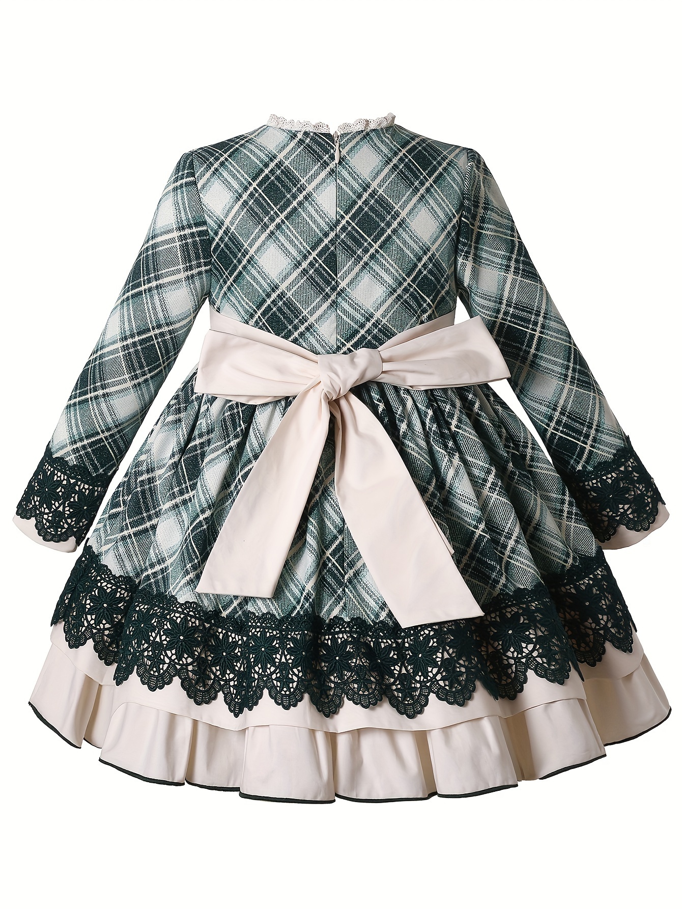 girls vintage winter christmas lace ruffle - Temu
