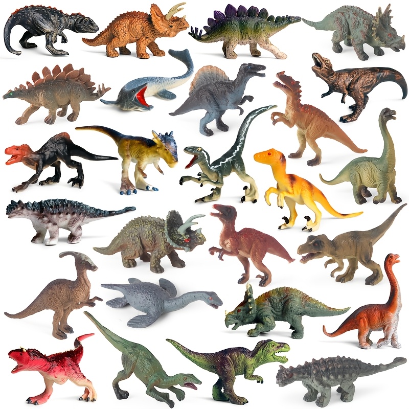 TEMU 26pcs Medium Dinosaur Set - Dinosaur Action Doll - Perfect Gift For Dinosaur Lovers - Ideal For Party Favors, Educational Models, Tops, Birthday