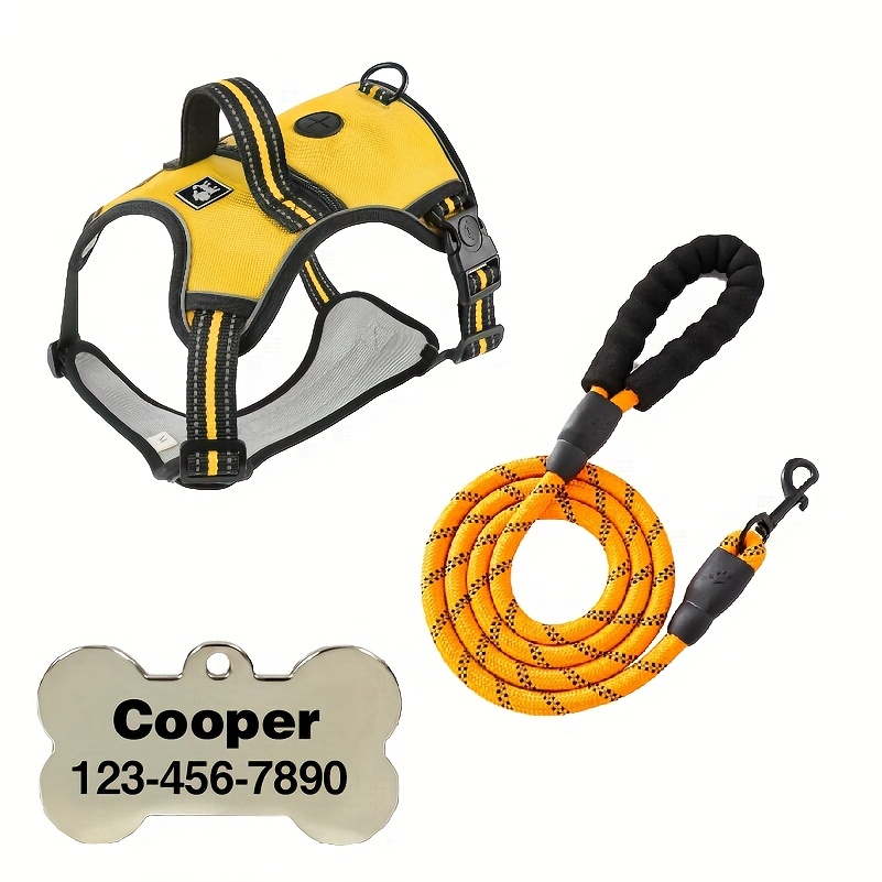 Customizable 2pcs Vest-Style Harness and Leash Set for Dogs