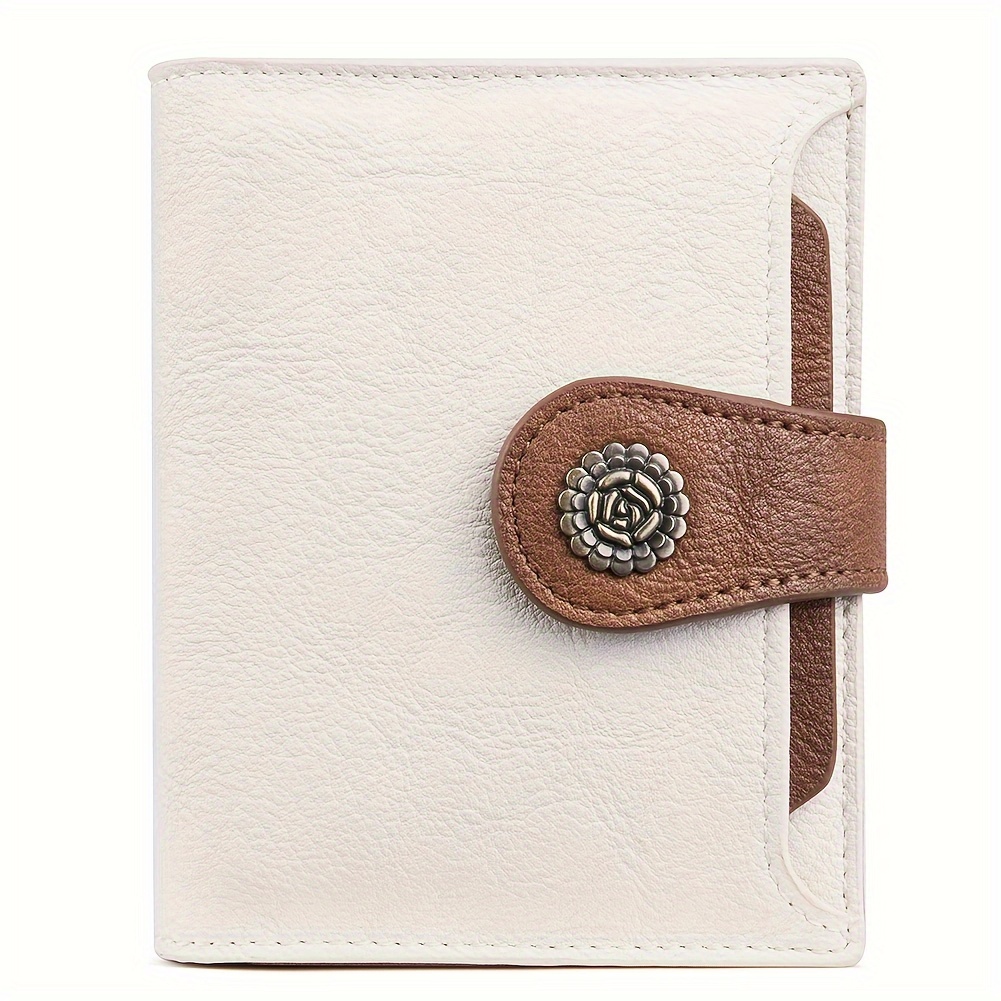 

Women's Compact Mini Wallet, Rfid Blocking Faux Leather, Contemporary Style Card Holder With Id Window