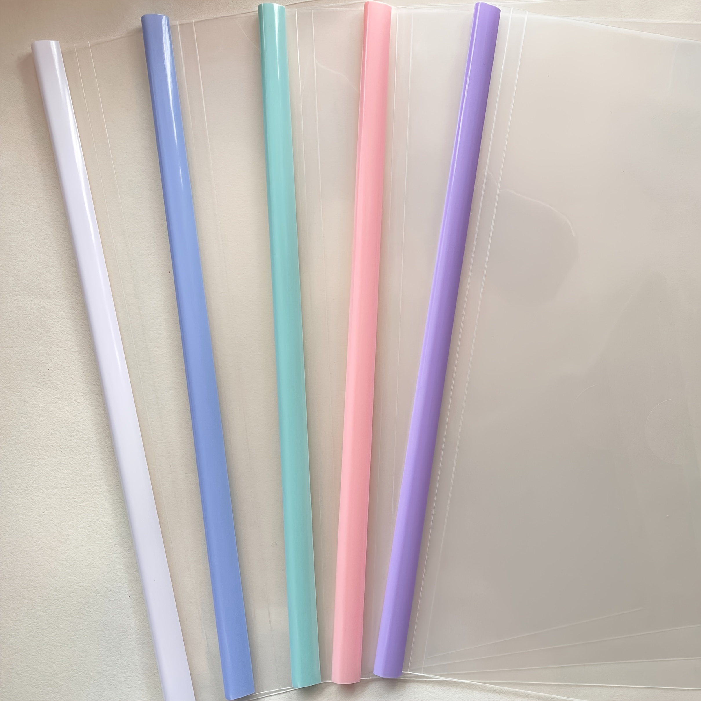 5 A4 Transparent Folders, Durable Plastic Extension Folders, Suitable For And Office Document Organization, School Material Storage, And Back To Book Cover Folders