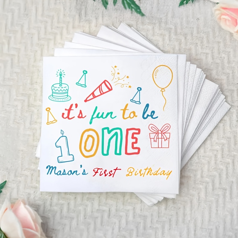 TEMU Custom 1st Birthday Party Napkins | "one Year Old Is " Birthday Party Napkins | Birthday Celebration | Birthday Theme Napkins