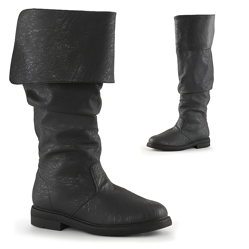 Image of European And Style Men's Over-the-knee Boots, Thick-soled Chunky Heel Men's Boots, Autumn And Winter Large Size Outdoor Boots, Western Cowboy Riding Boots