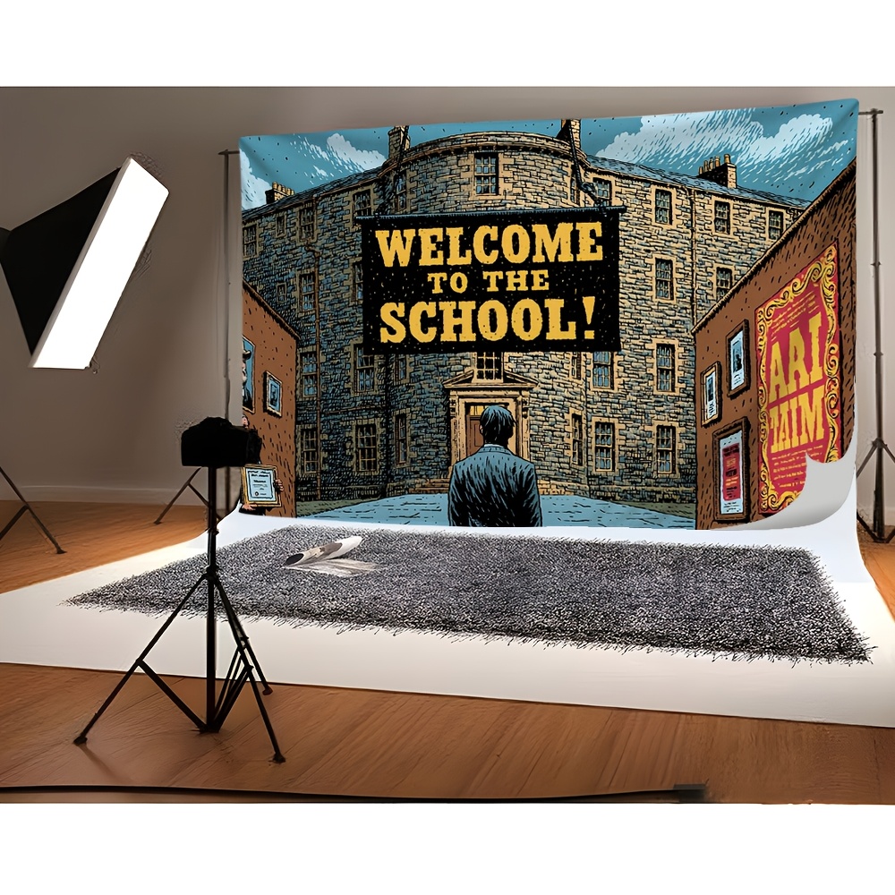 Vintage School Campus Welcome Photography Backdrop for Events