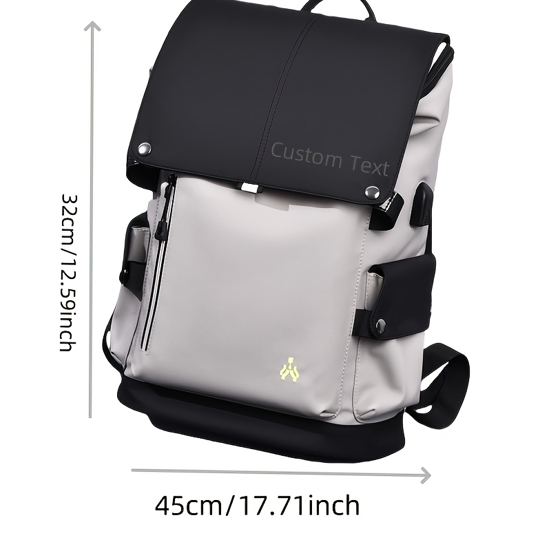 Customizable Text Casual Backpack for Men, Multifunctional Laptop Bag for Business Commuting, Large Capacity Travel Backpack Made of Oxford Cloth