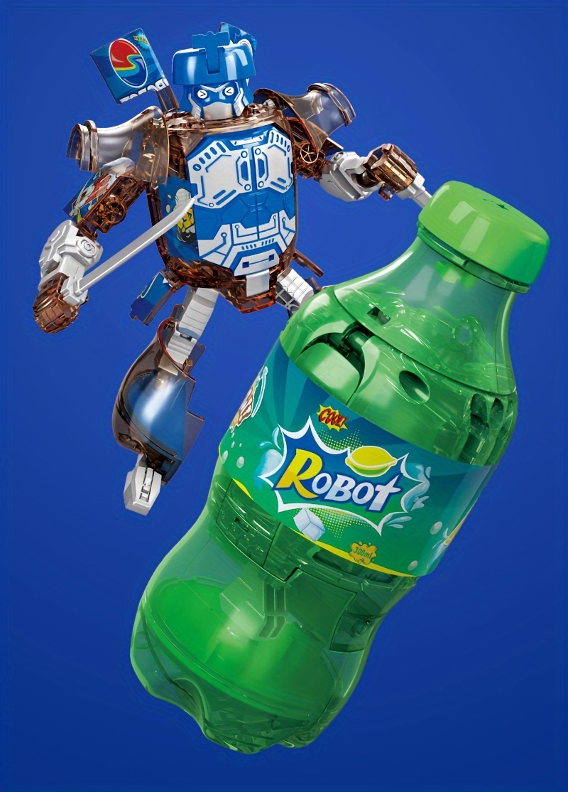 Transformable Soda Can Robot Toy, Interactive Transforming Robot Figures, Durable ABS Material, for Tabletop Display, Ages 14+