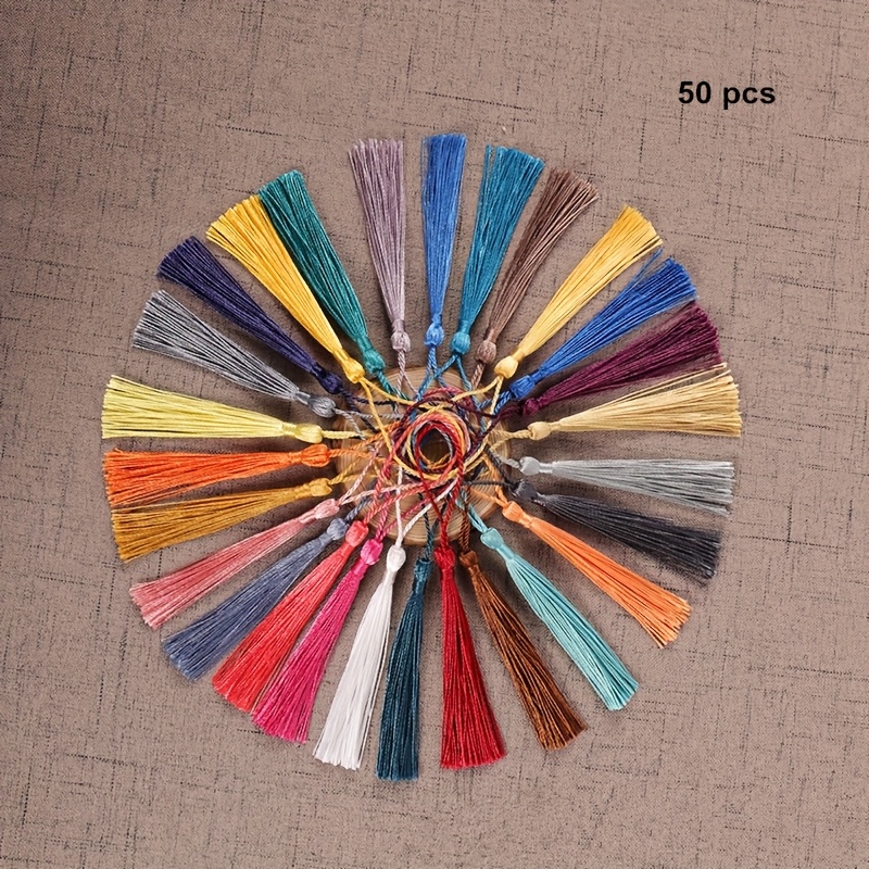 TEMU 50 Stück pro Packung, verschiedene Farben, 13 cm mehrfarbige -Quastenanhänger. Dekoratives Zubehör für Heimvorhänge Textilien, DIY-Materialien
