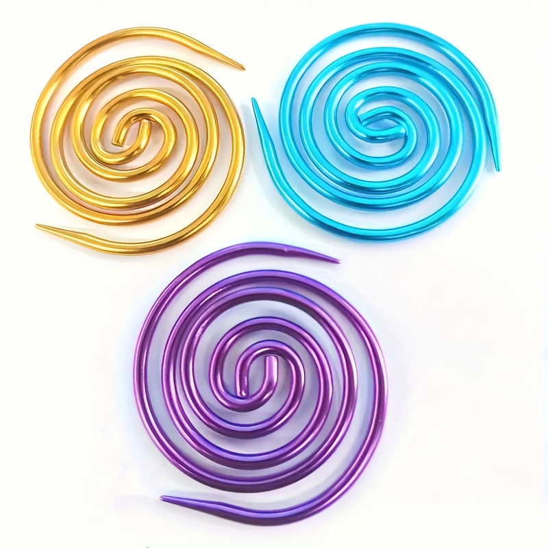 3-6pcs New Spiral Knitting Needles Round Sweater Knitting Needles Diy Crochet Accessories Sewing Tools Sweater Shawl Hanging Blanket Marking Knitting Needles