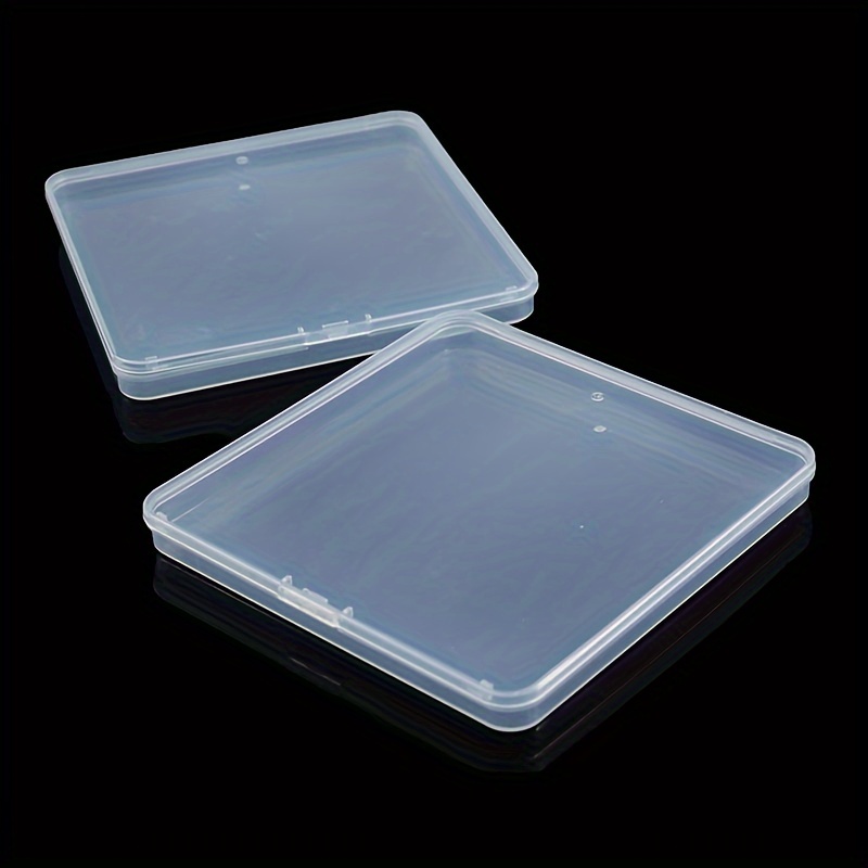 

1pc Clear Pp Square Plastic Storage Box With Lid - Modern Stackable Organizer For Cards, Tools, And Jewelry