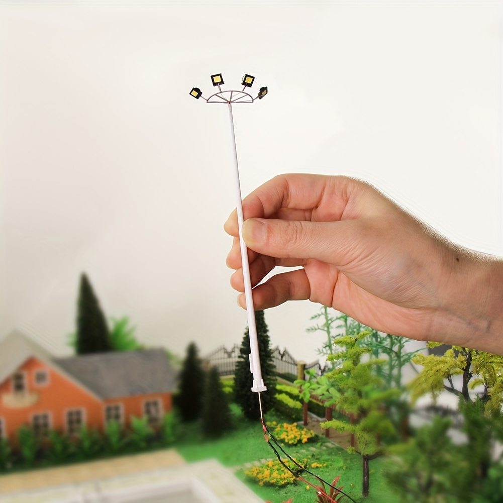Model Railway Ho Scale Lamp 1:87 Playground Four-leds Street Lights (pack Of 4)