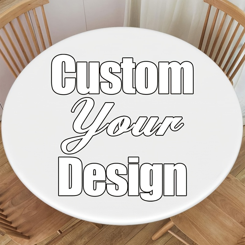 TEMU Custom Round Tablecloth, Personalized Custom Tablecloth, Custom Logo, Photo, Text, Business Logo, , Personalized Image Desktop Exhibition
