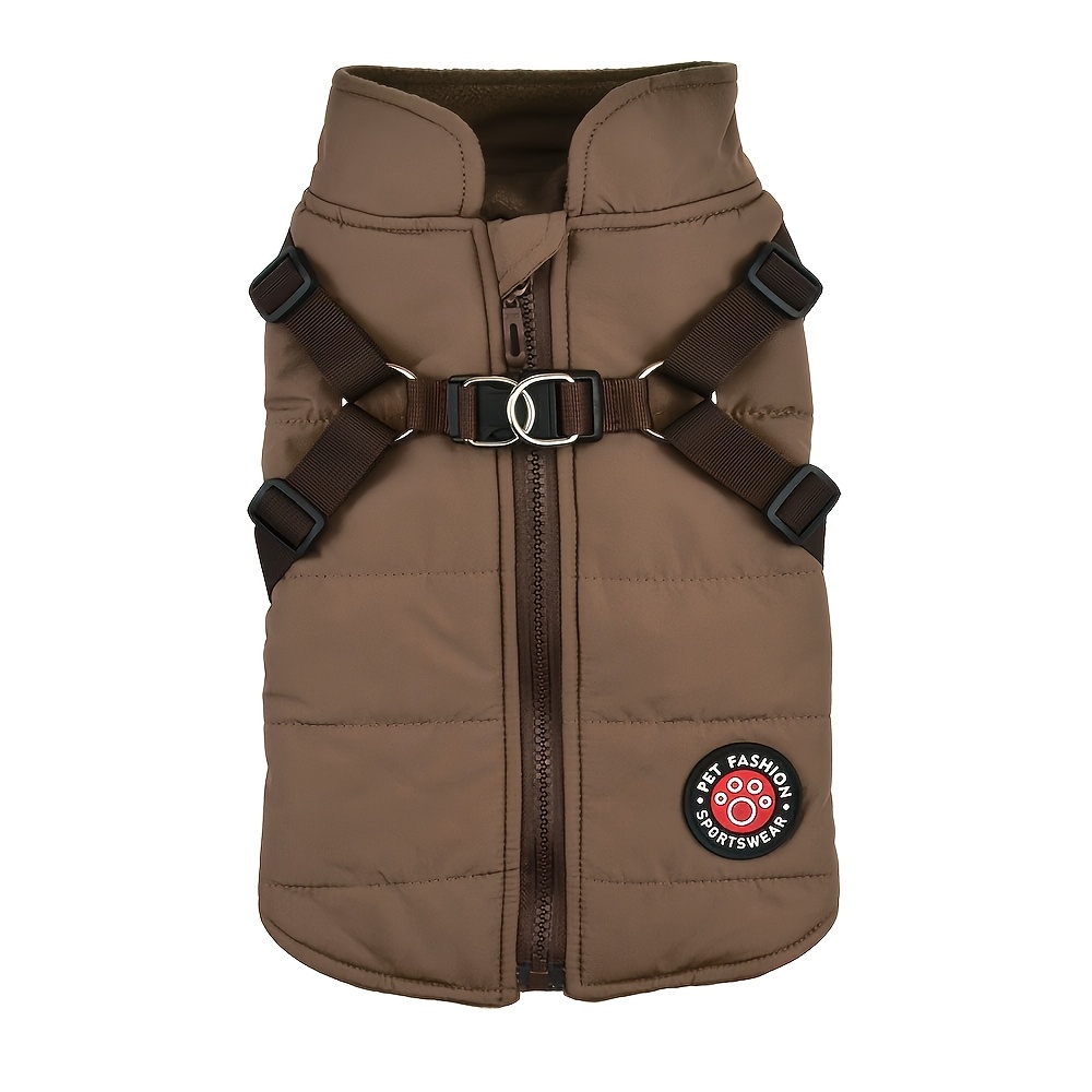 TEMU Warm -padded Dog Winter Coat Adjustable Stretch Belly Jacket With Zipper Closure, Windproof Pet Vest For Small Dogs (5 Colors )